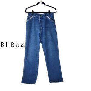 Vintage 80s 90S Bill Blass Blue Jeans, High Waisted Mom Jeans, Trim on Pockets.
